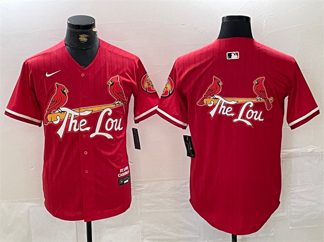 Men's St. Louis Cardinals Team Big Logo Red 2024 City Connect Limited Stitched Baseball Jersey Men's St. Louis Cardinals Team Big Logo Red 2024 City Connect Limited Stitched Baseball Jersey